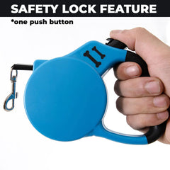 Kuber Industries Pack of 2 Retractable Dog Leash|One Button Break with Safety Lock|Automatic & Non-Slip Handle|Soft Padded Handle for Comfortable Grip|Pet Training & Walking Accessory|Blue