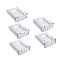 Kuber Industries Bottom Layer Small Drawer Storage Box|Plastic Cabinet Box For Storage|Pack of 5|White