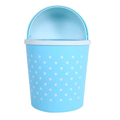 Kuber Industries Teddy Table Dustbin|Plastic Swinging Lid Waste Storage Garbage Bin|Desktop Trash Can For Study Table, Office|Pack of 2 (Sky Blue)