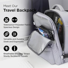 Kuber Industries Pack of 2 Waterproof School & College Bag For Boys & Girls | 35L Casual Backpacks | Travel Friendly | Cool & Stylish Designs | Easy to Wash - Grey