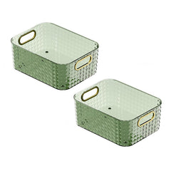 Kuber Industries Pack of 2 Multipurpose Portable Storage Container| Pantry Organise Basket | Organizer For Kitchen bathroom Accessories | Vanity Bins for Desktop Cosmetic-Storage | Dark Green