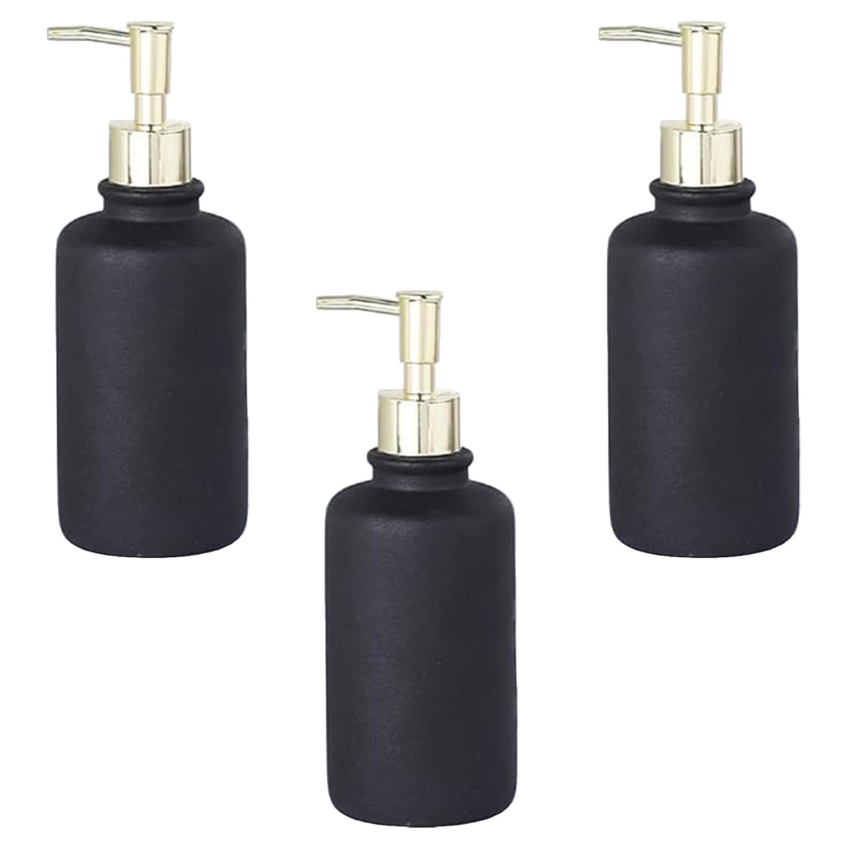 Kuber Industries Liquid Soap Dispenser | Handwash Soap Dispenser | Soap Dispenser for Wash Basin | Shampoo Dispenser Bottle | Bathroom Dispenser Bottle | Pack of 3 | JY00231BK | 400 ml | Black