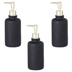 Kuber Industries Liquid Soap Dispenser | Handwash Soap Dispenser | Soap Dispenser for Wash Basin | Shampoo Dispenser Bottle | Bathroom Dispenser Bottle | Pack of 3 | JY00231BK | 400 ml | Black