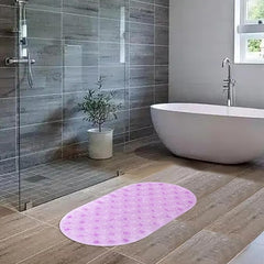 Kuber Industries Bath Mat | PVC Bathroom Mat | Shower Bath Mat | Floor Tub Mat | Bathroom Oval Mud Mat | Anti-Skid Shower Bathroom Mat |Pack of 5| Q-01B | Purple