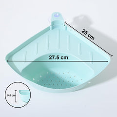 Kuber Industries Pack of 3 Kitchen Sink Stand | Food Strainer Stand for Kitchen | Vegetable-Fruit Drainer Holder | Sink Stopper Shifter for Kitchen | Multipupose Kitchen Sink Stand | TM20002BL | Blue