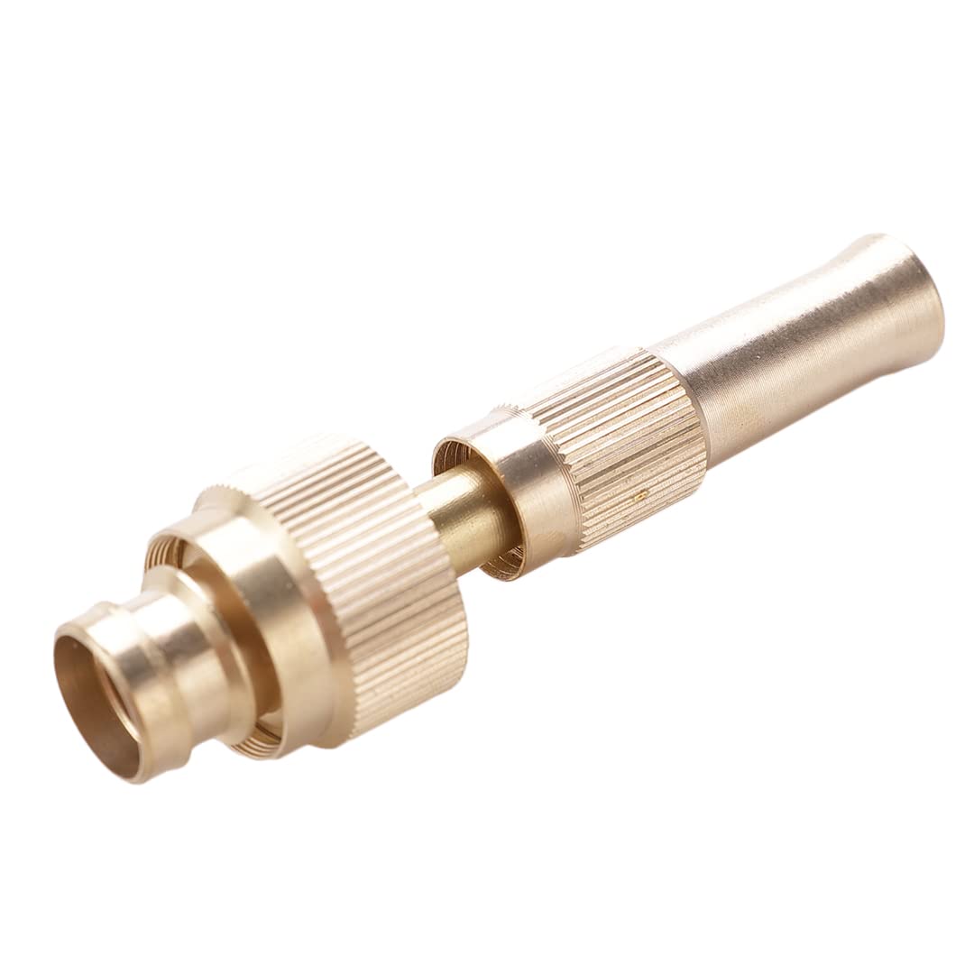 Kuber Industries Nozzle For Water Pipe|Comfortable Grip|Multiple Spray Modes|Brass Nozzle Water Spray Gun For ?? Water Pipe|Pipe Nozzle For Car Wash,Gardening,& Other Uses|LH-8068|Golden (Pack Of 3)
