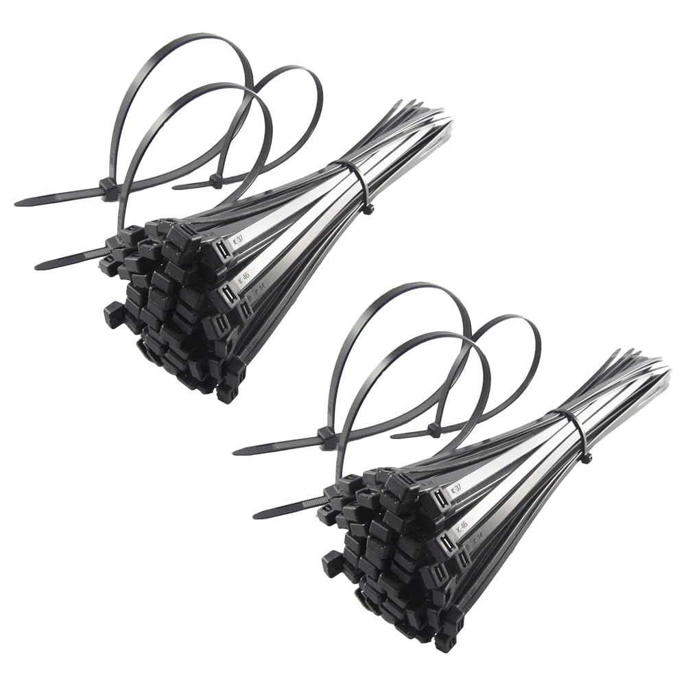 Homestic Pack of 200 250 MM Self Locking Cable Ties|Heavy Duty Nylon Zip Ties|(Black)
