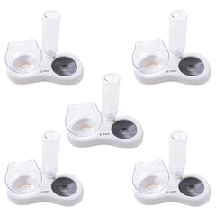 Kuber Industries Animal Feeding Plastic 2 in 1 Pet Bowls | Cat & Dog Bowl | Small/Medium Size Pet Feeding Bowl | Non-Toxic & 100% Safe for Pets (Pack of 5) | Grey