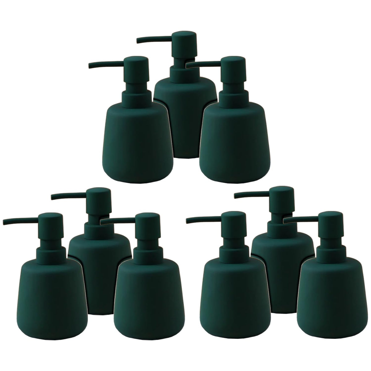 Kuber Industries Liquid Soap Dispenser | Handwash Soap Dispenser | Soap Dispenser for Wash Basin| Bathroom Dispenser Bottle | 9 Piece | Pack of 3 | 260 ml | JY00159GN | Green
