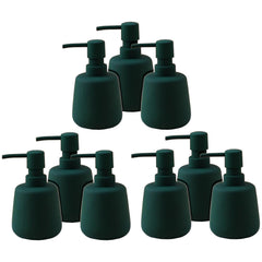 Kuber Industries Liquid Soap Dispenser | Handwash Soap Dispenser | Soap Dispenser for Wash Basin| Bathroom Dispenser Bottle | 9 Piece | Pack of 3 | 260 ml | JY00159GN | Green