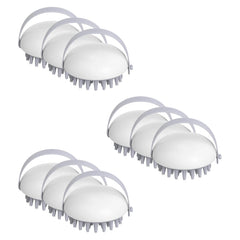Kuber Industries Hair Massager Brush | Soft Silicone Bristles | Shampoo Brush for Hair Washing | Scalp Massager | Massager Brush For Dandruff | 9 Piece | Pack of 3 | XJWTEU | White