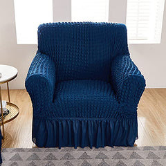 Kuber Industries Pack of 2 Sofa Cover | Single Seater Sofa Cover |Sofa Chair Cover | Couch Cover for Hall | Universal Sofa Slipcover | Elastic Spandex Sofa Cover for Living Room | OSSC002 |Dark Blue