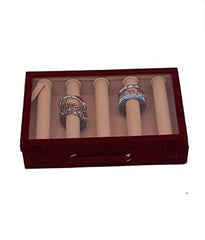 Kuber Industries Wooden Bangle Box For Woman|5 Rods Bangle Storage Box Organizer|Transparent Window Design|Maroon