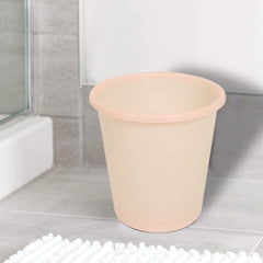 Kuber Industries Plastic Dustbin|Portable Garbage Basket & Round Trash Can for Home,Kitchen,Office,College,7 Ltr,Pack of 3 (Cream)