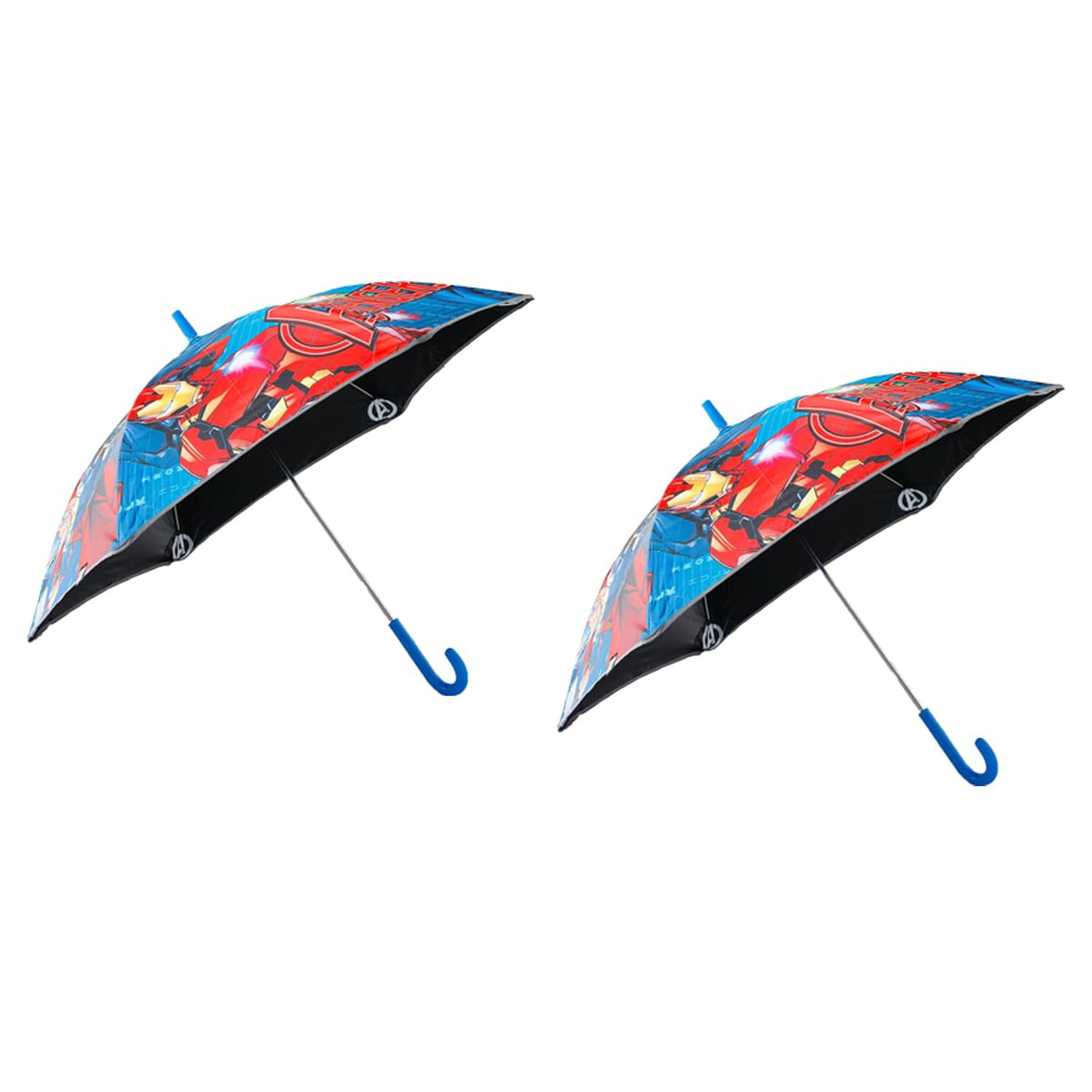 Kuber Industries Marvel Avangers Print Umbrella For Kids|Automatic Umbrella For Rain (Multi) (Pack Of 2)
