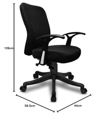 Heart Home Ergonomic Revolving Office Chairs for Work from Home | Comes with Manual Height Adjustable & Armrest Support | Comfy Study Chair for Students with Wheels | Black