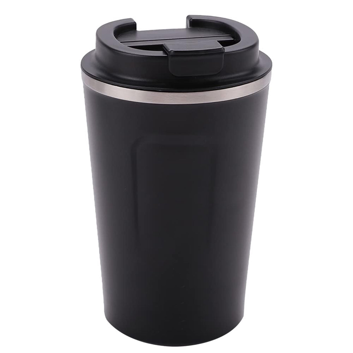 Kuber Industries Insulated Coffee Tumbler Mug with Lid for Office, Gym & Travel | Stainless Steel Leak-Proof Thermos for Tea/Coffee/Water - Ideal for Hot & Cold Beverages | CO230204A-Black