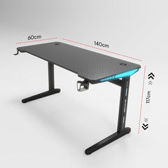 Heart Home Ergonomic Table for Work, Study & Games with Earphone Hook & Cup Holder | Portable Standing Gaming Desk & Laptop Tables for Work from Home & Office | D21061200BLKSH-Black