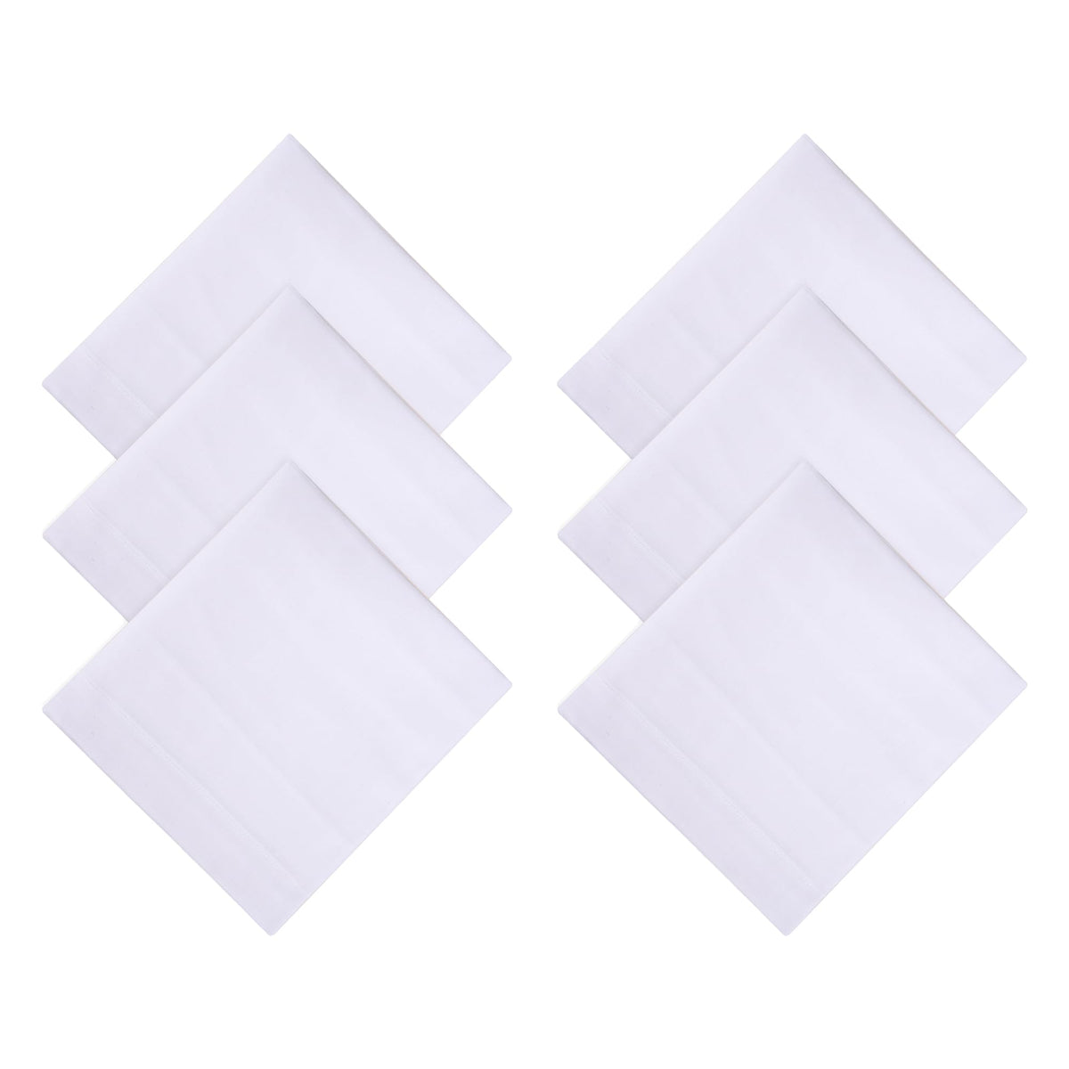 Heart Home Handkerchief | Premium Cotton Fabric | Handkerchief for men | Handkerchief for Boys | Men's Handkerchief Set | Plain Fox Hanky Rumal | Pack of 6 | White