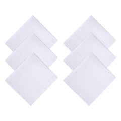Heart Home Handkerchief | Premium Cotton Fabric | Handkerchief for men | Handkerchief for Boys | Men's Handkerchief Set | Plain Fox Hanky Rumal | Pack of 6 | White