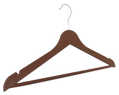 Kuber Industries Hanger|Durable & Lightweight Coat and Clothes Hangers|Notches Wardrobe Organization with 360 Degree Swivel Hook|Pack of 3 (Brown)