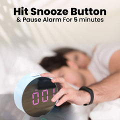 Kuber Industries ABS Battery Oprated Loud Digital Alarm Clock|Desk, Table Clock|Alarm Clock for Heavy Sleepers-Pack of 6 (White)