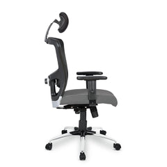 Kuber Industries Ergonomic Office Chairs for Work From Home | Comes with Manual Height Adjustable, Armrest, Headrest & 2D Lumbar Support | Comfy Study Chair for Students with Wheels | Black