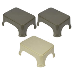 Kuber Industries Bathroom Stool | Bathroom Plain Square Stool | Plastic Stool For Bathroom | Stool for Kitchen | Bathroom Patla | Support Stool for Bathroom | P6 | Pack of 3 | Multi