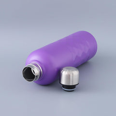 Kuber Industries Pack of 5 Vacuum Insulated Water Bottle | Stainless Steel Sipper Bottle with Handle | Hot & Cold Water Bottle | Leakproof, BPA Free, Rustproof | 750 ML | Purple