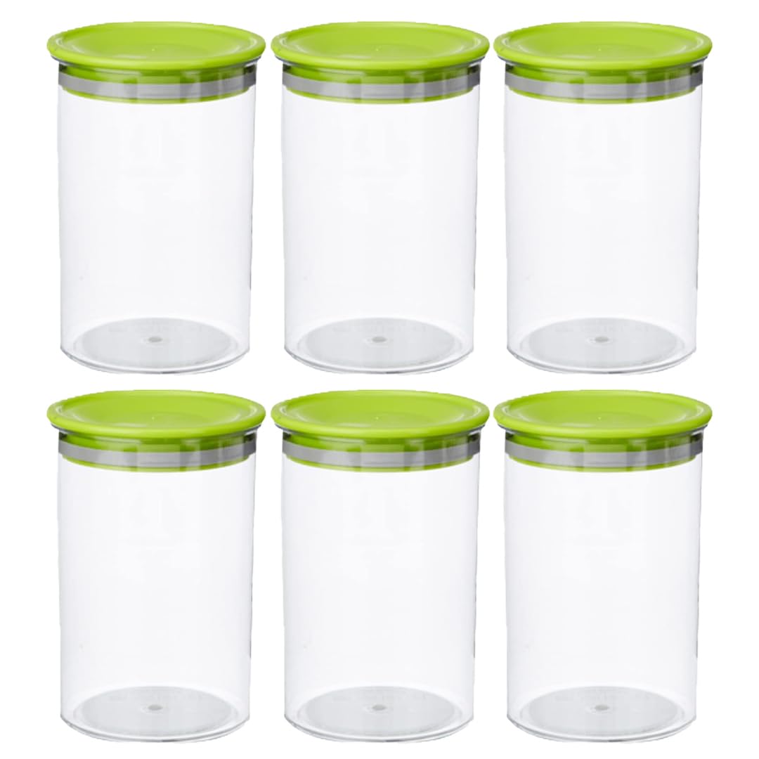 Kuber Industries Airtight Kitchen Container Set | 100% BPA Free, Food Grade Virgin Plastic | Multipurpose, Freezer Safe & Durable | Container for Kitchen Storage Set of 3 | Transparent (Pack Of 2)