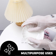 Homestic Pack of 2 Multi-Purpose Silicon Gloves For Kitchen Cleaning, Pet Grooming & Gardening|Reusable Gardening Gloves|Heat Resistant For Better Protection|Non-Slippery & Durable |MS-2010|Pink