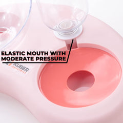 Kuber Industries Animal Feeding Plastic 2 in 1 Pet Bowls | Cat & Dog Bowl | Small/Medium Size Pet Feeding Bowl | Non-Toxic & 100% Safe for Pets (Pack of 6) | Pink