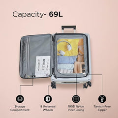 Urbane Home Luggage Bag | Trolley Bags for Travel | Collapsible Luggage Bag | Travelling Bag | Trolley Bags for Suitcase | Lightweight Luggage Bag | 24 Inch | Light Mint