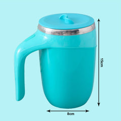 Kuber Industries Anti-Fall Insulated Coffee Mug with Suction Bottom | Leak-proof Stainless Steel Tumbler | Coffee Mug with Lid and Handle | 500 ML | Blue