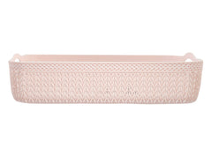 Heart Home Q-3 Designer Plastic Storage Basket For Store Fruits, Vegetables, Magazines, Cosmetics, Stationary (Pink)-50HH01466