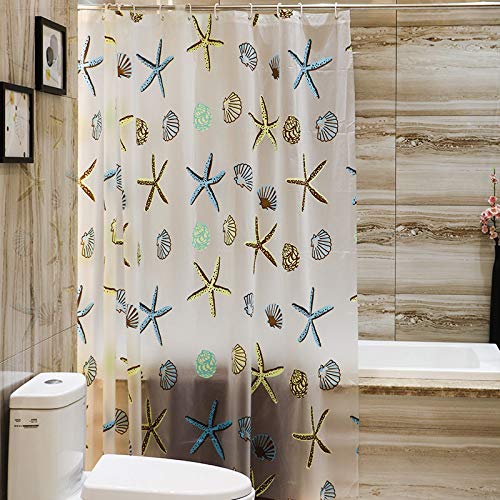 Kuber Industries Shower Curtain | PEVA Shower Curtain | Bath Drape | Shower Curtain for Bathroom | AC Shower Curtain | Shower Curtain for Hotel-Home with 12 Hooks | FQ003MC | Multicolor