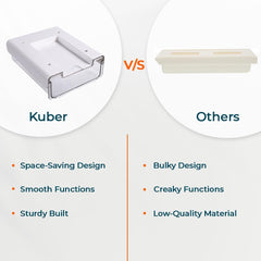 Kuber Industries Bottom Layer Large Drawer Storage Box|Plastic Cabinet Box For Storage|Pack of 6|White