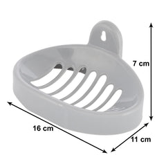 Kuber Industries Soap Holder|Sink Soap Holder|Plastic Wall Mounted Soap Holder|Oval Shape Self Draining Soap Dish for Bathroom|Pack of 2 (Silver & Coffee)