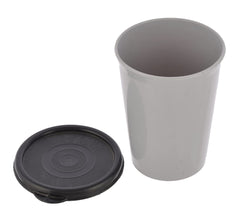 Heart Home Plastic Glass/Tumbler with Lid, 300ml- Set of 6 (Grey & Brown)-HS43HEARTH25691