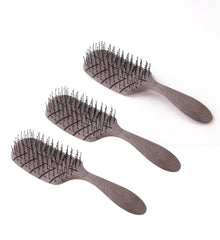 Homestic Hair Brush | Detangler Hair Brush | Leaf Flexible Bristles | Hair Brush with Paddle | Quick Drying Hair Brush | Suitable For All Hair Types | 3 Piece | HSBIOCFE | Coffee
