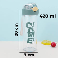 Kuber Pack of 5 Water Bottle for Kids | Printed Designs for Kids | Plastic Sipper Bottle for Kids | Food Grade Plastic | One Click Open Flip Lid | Transparent, Leak Proof, BPA Free | 420 ml
