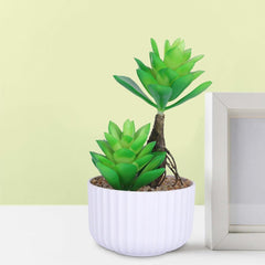 Kuber Industries Artificial Plants for Home D?cor|Natural Looking Indoor Fake Plants with Pot|Artificial Flowers for Decoration-Pack of 6 (Green)