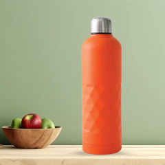 Kuber Industries Pack of 4 Vacuum Insulated Water Bottle | Stainless Steel Water Bottle | Hot & Cold Water Bottle | Leakproof, BPA Free, Rustproof | 750 ML | Orange