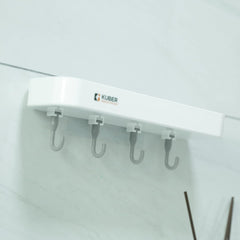 Kuber Industries Plastic Soap Dish with hooks|1322|Pack of 3|White