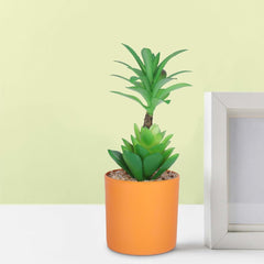 Kuber Industries Artificial Plants for Home Décor|Natural Looking Indoor Fake Plants with Pot|Artificial Flowers for Decoration-Pack of 5 (Green)