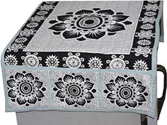 Kuber Industries Cloth 3 Pieces Fridge Mat, 1 Piece Handle Cover and 1 Pieces Fridge Top Cover (Multi)-CTKTC2753