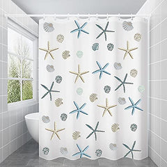 Kuber Industries Shower Curtain | PEVA Shower Curtain | Bath Drape | Shower Curtain for Bathroom | AC Shower Curtain | Shower Curtain for Hotel-Home with 12 Hooks | FQ003MC | Multicolor