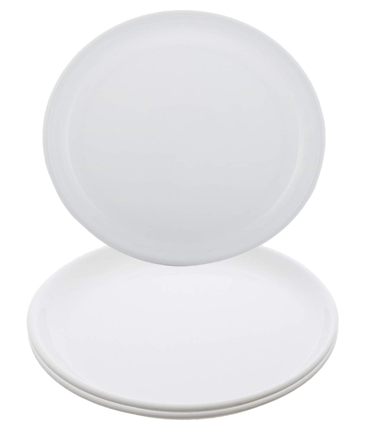 Kuber Industries 3 Pieces Unbreakable Round Plastic Microwave Safe Dinner Plates (White) - CTKTC034596