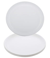Kuber Industries 3 Pieces Unbreakable Round Plastic Microwave Safe Dinner Plates (White) - CTKTC034596