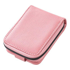 Kuber Industries Card Holder Wallet For Men Women|Debit Credit Card Holder|Wallet For Id, Visiting Card, Buisness Card|RFID Protected|Button & Zipper Closure Wallet|Pink (Pack Of 6)